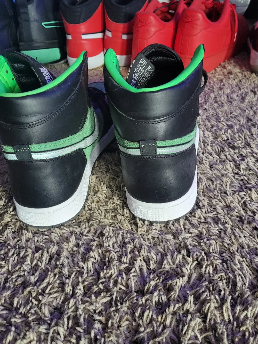Men's Nike High-Top Zoom Air Dunks in Green and Black Worn Once!